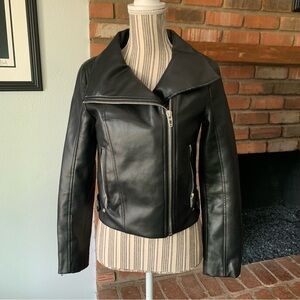 Blank NYC Black Faux Leather Moto Motorcycle Jacket Sz XS